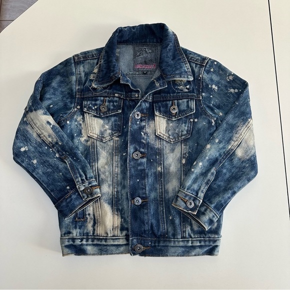 ❤️ LION DYNASTY GIRLS the dye denim jean jacket size medium - Picture 2 of 5